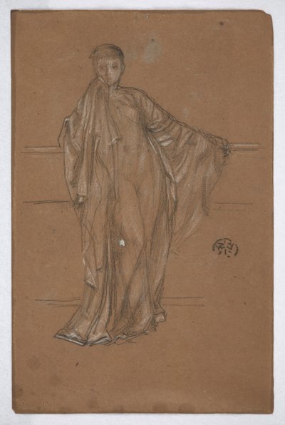 Geklede Figuur bij een Balustrade door James Abbott McNeill Whistler