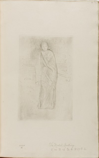 Gedrapeerd model door James Abbott McNeill Whistler