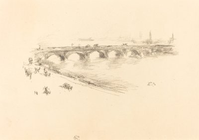 Avond, Kleine Waterloo Brug door James Abbott McNeill Whistler