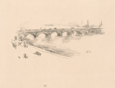 Avond, Kleine Waterloo Brug door James Abbott McNeill Whistler