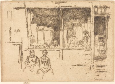 Meloenwinkel, Hounsditch door James Abbott McNeill Whistler