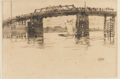 Oude Battersea Brug door James Abbott McNeill Whistler