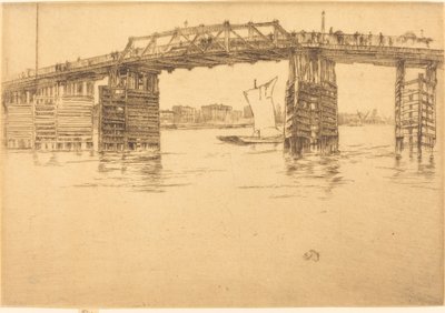 Oude Battersea-brug door James Abbott McNeill Whistler