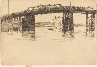 Oude Battersea Brug door James Abbott McNeill Whistler