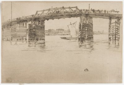 Oude Battersea-brug door James Abbott McNeill Whistler