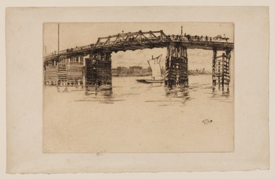 Oude Battersea-brug door James Abbott McNeill Whistler