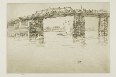 Oude Battersea Brug door James Abbott McNeill Whistler