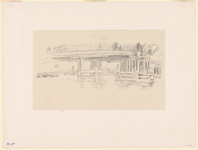 Oude Battersea-brug door James Abbott McNeill Whistler