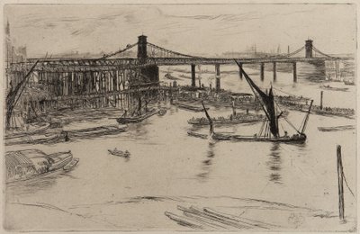 Oude Hungerford-brug door James Abbott McNeill Whistler