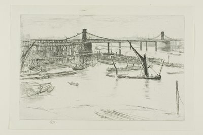 Oude Hungerford-brug door James Abbott McNeill Whistler