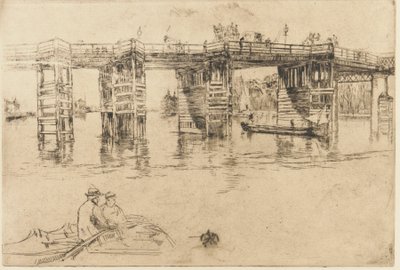 Oude Putney-brug door James Abbott McNeill Whistler