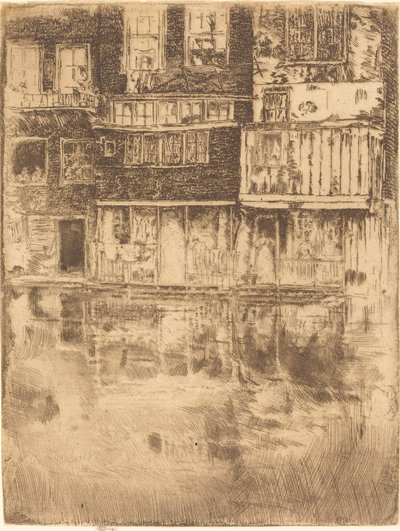 Vierkant huis, Amsterdam door James Abbott McNeill Whistler