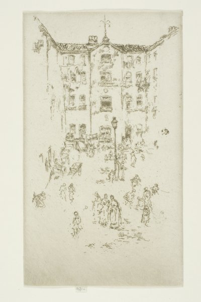 De Binnenplaats, Brussel door James Abbott McNeill Whistler