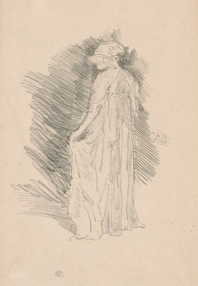 De gedrapeerde figuur, achteraanzicht door James Abbott McNeill Whistler