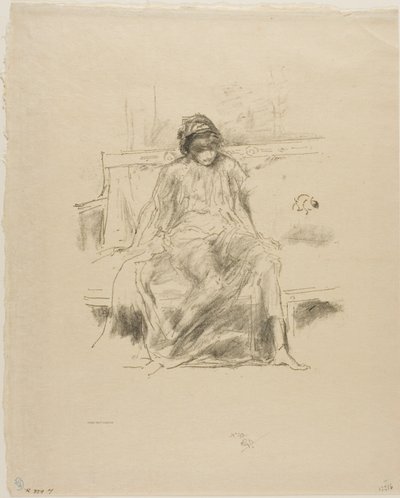 De gedrapeerde figuur, zittend door James Abbott McNeill Whistler