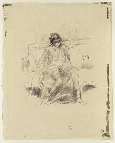 De gedrapeerde figuur, zittend door James Abbott McNeill Whistler