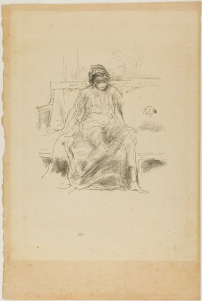 De gedrapeerde figuur, zittend door James Abbott McNeill Whistler