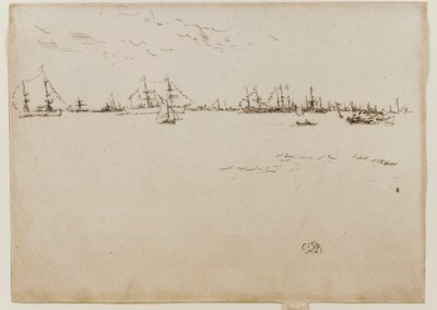 Troepenschepen door James Abbott McNeill Whistler