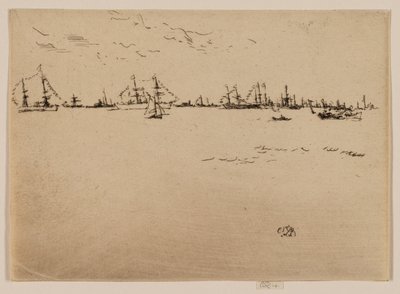 Troepenschepen door James Abbott McNeill Whistler