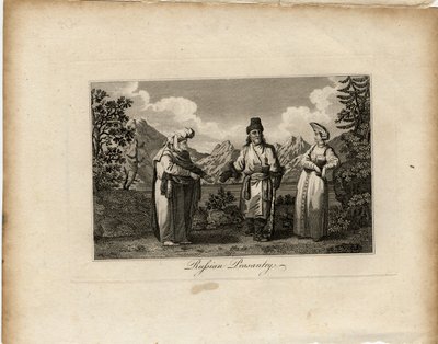 Russische boerenjurken, ca. 1775 door James Tookey