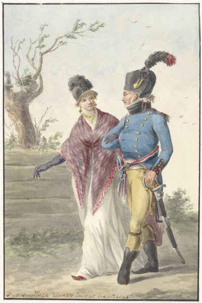 Officier der Genie, 1801 door Jan Anthonie Langendijk Dzn