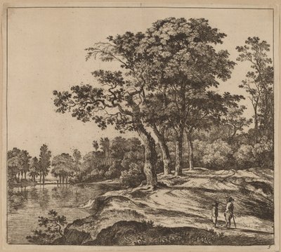 Landschap met vier bomen door Jan Hackaert