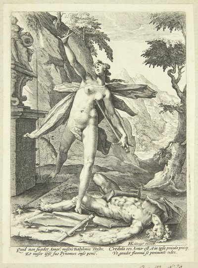 Pyramus en Thisbe door Jan Harmensz. Muller