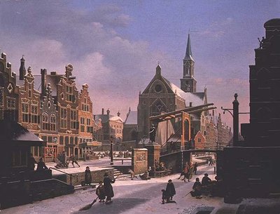 Stadstafereel in de Winter door Jan Hendrik Verheyen