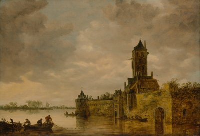 Kasteel aan een rivier, 1647 door Jan Josephsz van Goyen