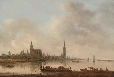 Uitzicht op Emmerich door Jan Josephsz van Goyen