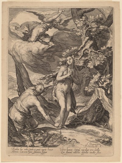 Verdrijving uit Eden door Jan Pietersz Saenredam after Abraham Bloemaert