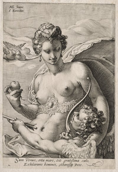 Venus en Cupido door Jan Saenredam