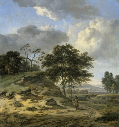 Landschap met twee jagers door Jan Wijnants