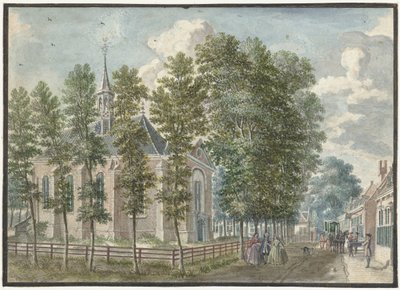 Gezicht op de kerk van Bloemendaal door Jan de Beijer