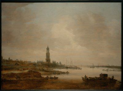 Gezicht op Rhenen door Jan Josephsz van Goyen