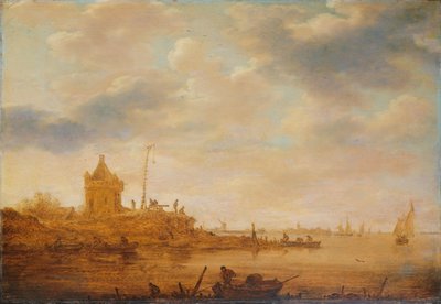 Riviergezicht met Wachthuis door Jan van Goyen