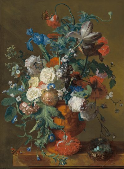 Bloemen in een Urn door Jan van Huysum