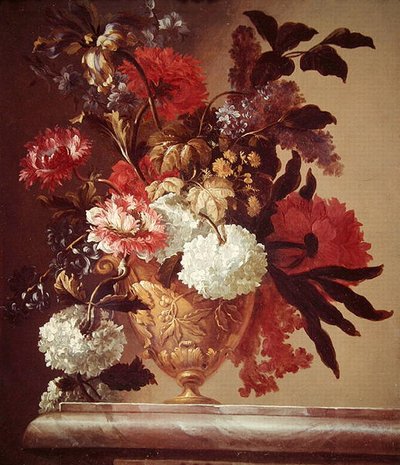 Bloemen in een Vaas door Jean Baptiste Monnoyer