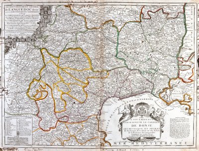 Frankrijk (Regio: Languedoc-Roussillon, west Rhône-Alpes, Midi-Pyrénées), Spanje (Gemeenschap: Catalonië), Andorra, Frankrijk door Jean Baptiste Nolin