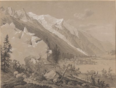 Uitzicht op de Mont Blanc door Jean Antoine Linck