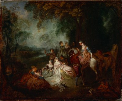 Fête champêtre door Jean Antoine Watteau