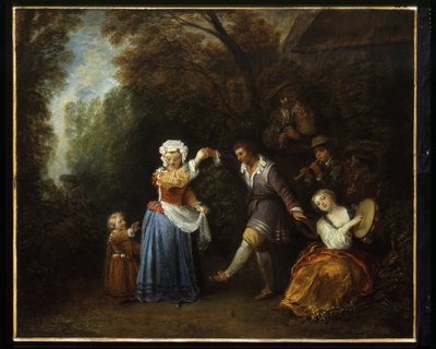 De Country Dance door Jean Antoine Watteau