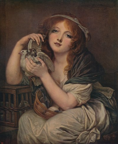 Vrouw met duiven, 1799-1800, ca. 1915 door Jean Baptiste Greuze