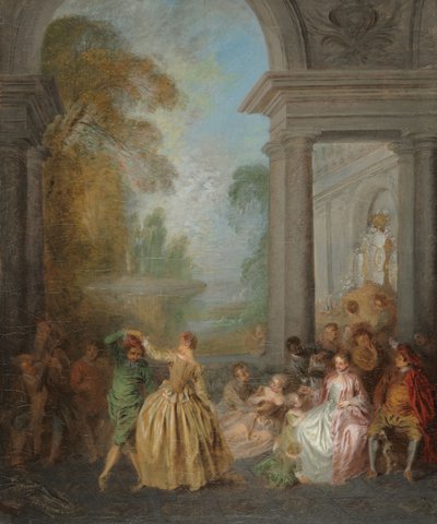 Dansers in een Paviljoen, 1720s door Jean Baptiste Joseph Pater