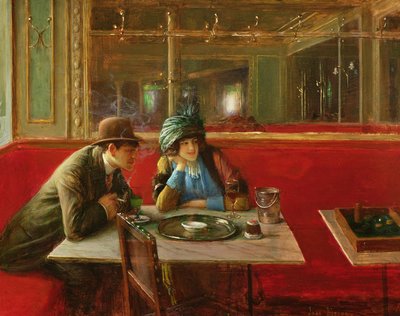 In het café door Jean Beraud