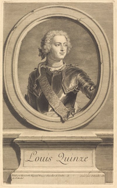 Lodewijk XV door Jean Daullé after Hyacinthe Rigaud