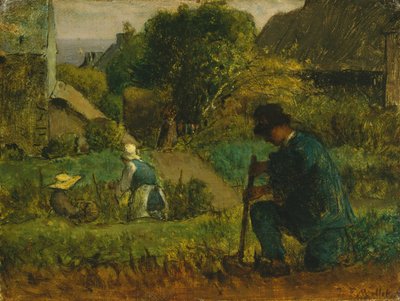 Tafereel in de tuin door Jean Francois Millet