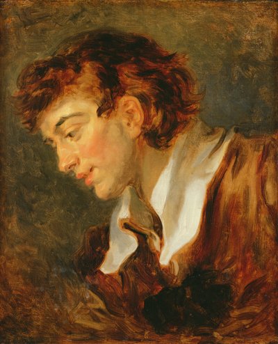 Hoofd van een jonge man door Jean Honore Fragonard