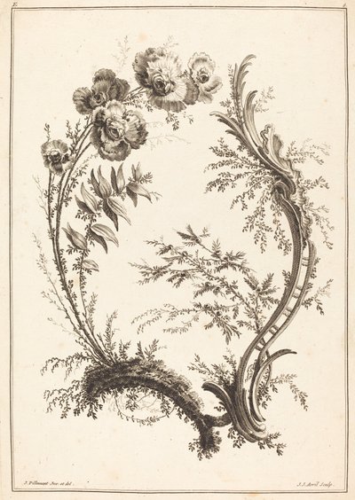 Ornament met Bloemen door Jean Jacques Avril