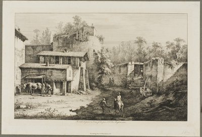 Landschap met ruiter en smid door Jean Jacques de Boissieu